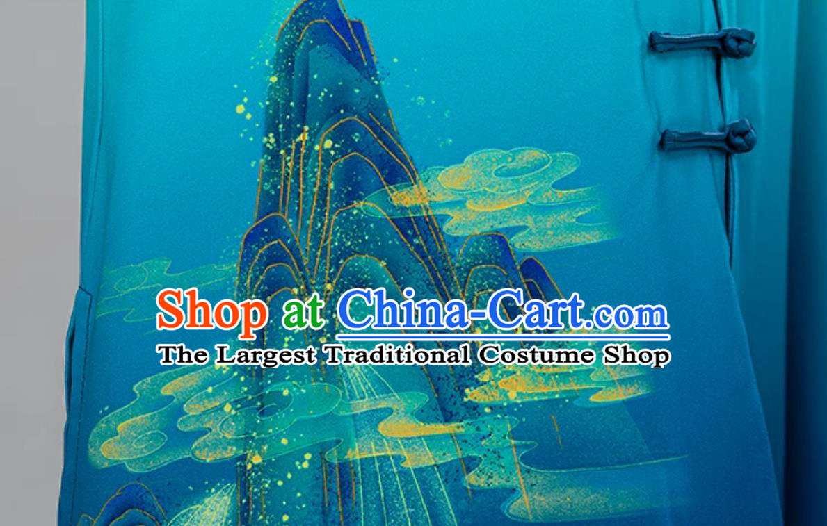 Gradient Color Tai Chi Suit Taiji Ba Duan Jin Training Uniform Competition Performance Outfit