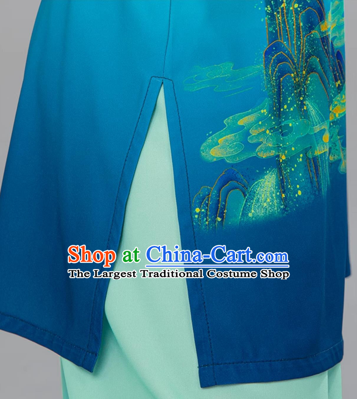 Gradient Color Tai Chi Suit Taiji Ba Duan Jin Training Uniform Competition Performance Outfit