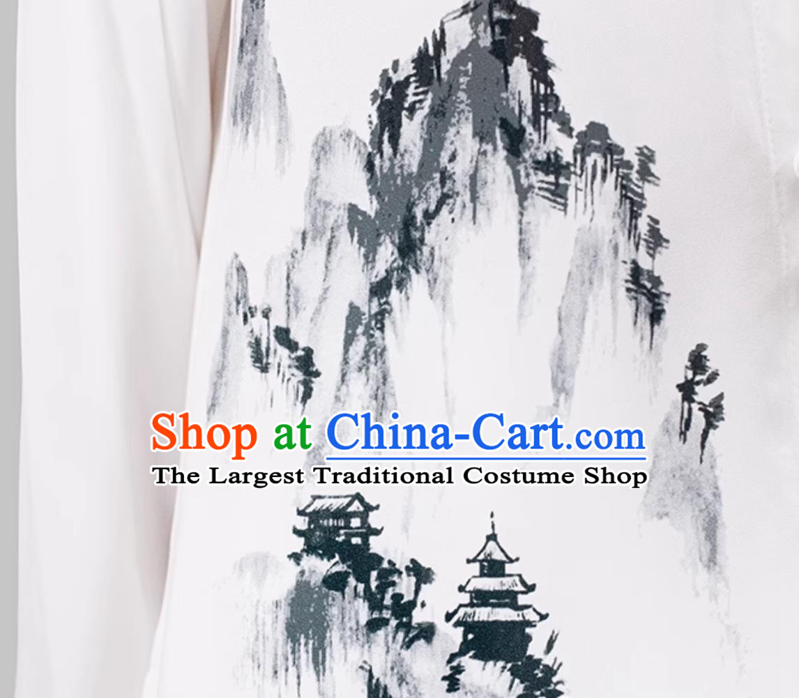 Ink Painting Gradient Tai Chi Suit Chinese Style Ba Duan Jin Training Attire