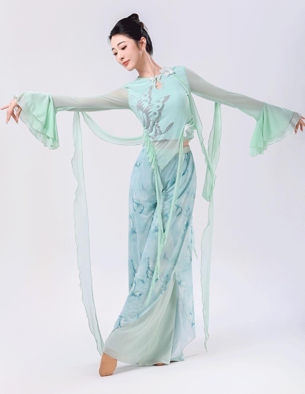 Classical Dance Costume Women Chinese Style Performance Clothing Fairy Green Outfit