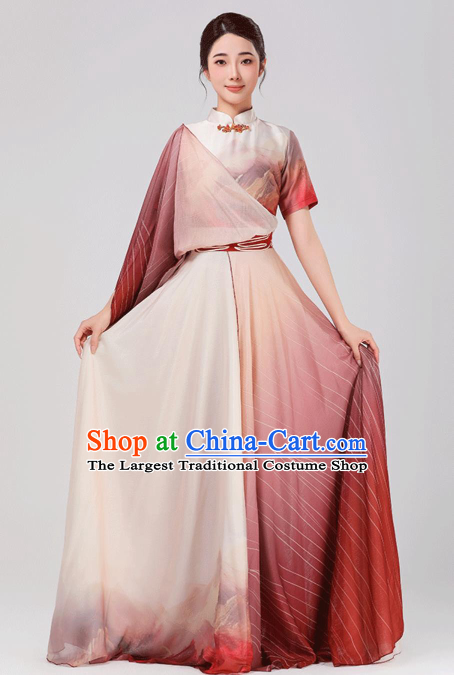 Women Choir Performance Outfit Competition Poetry Recital Stage Costume Host Dress