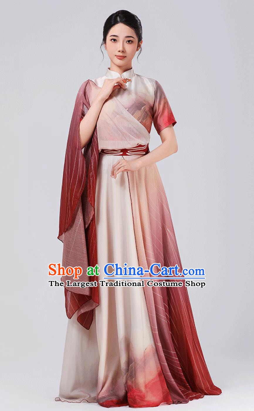 Women Choir Performance Outfit Competition Poetry Recital Stage Costume Host Dress