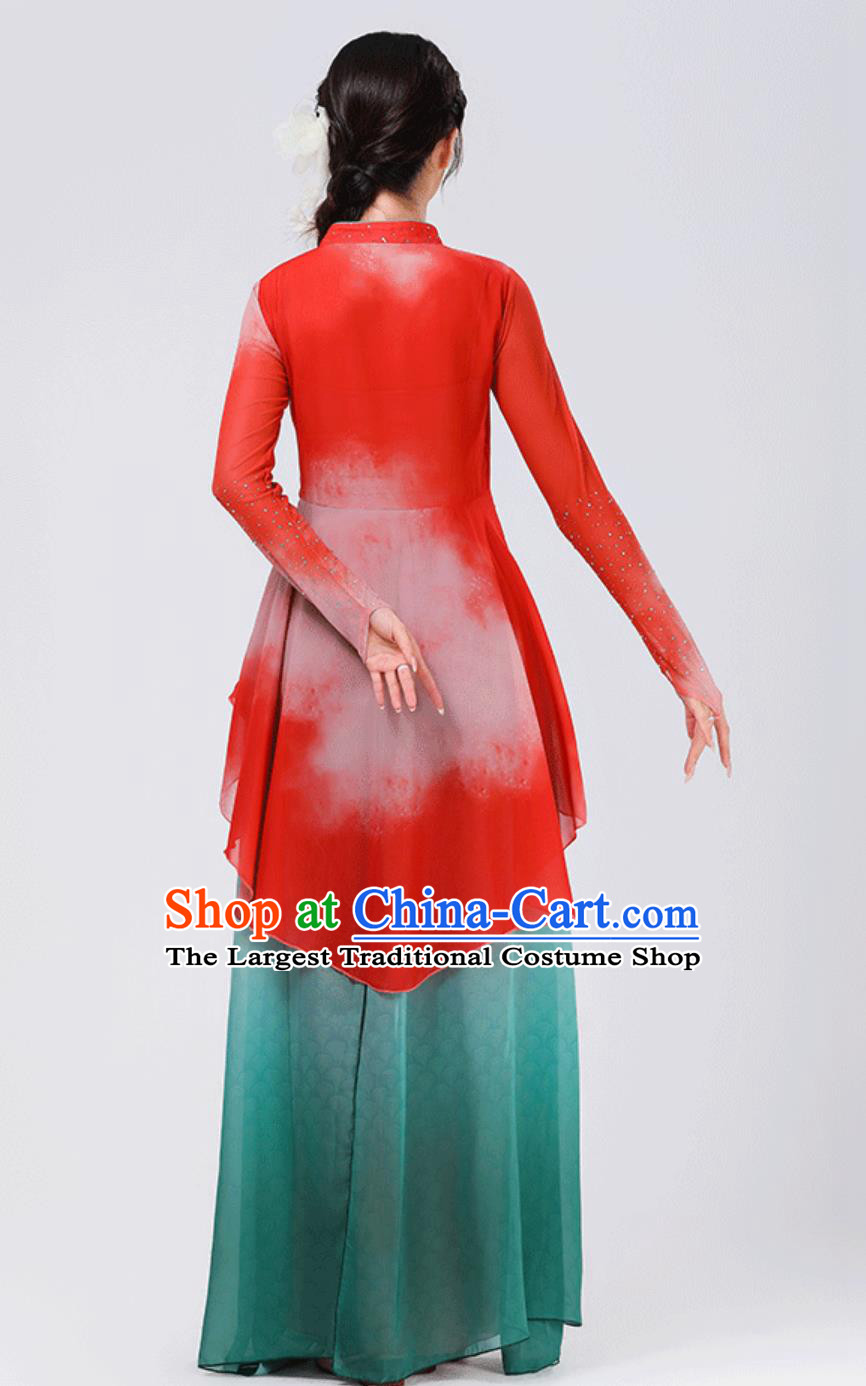 Chinese Jiaozhou Yangko Costume Fan Dance Women Art Exam Performance Outfit Repertoire Umbrella Dance Dress