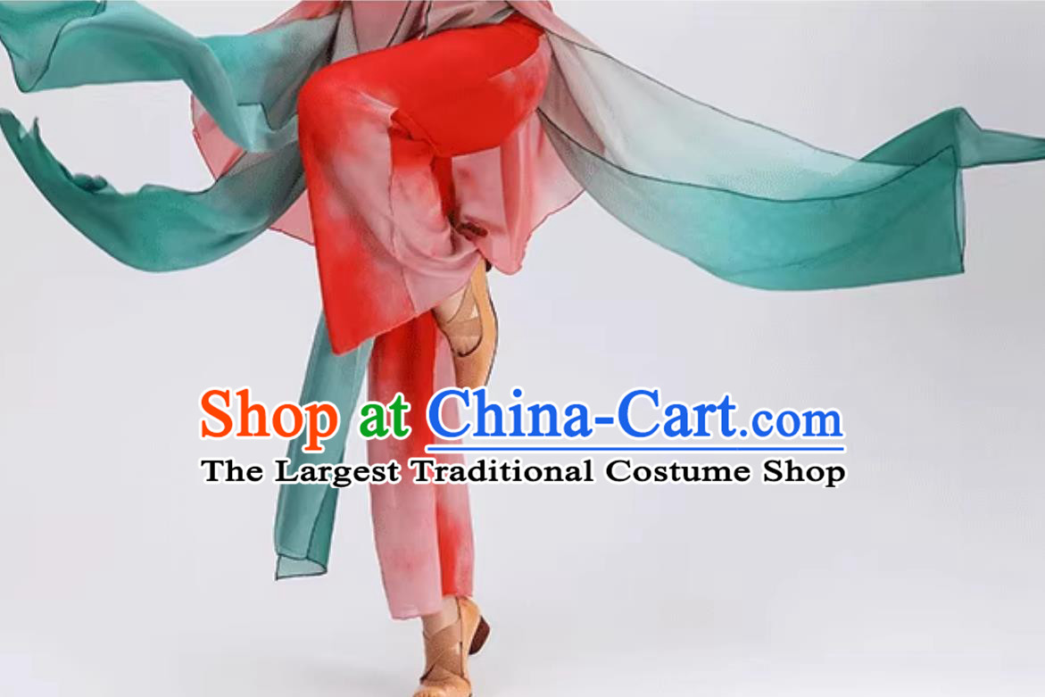 Chinese Jiaozhou Yangko Costume Fan Dance Women Art Exam Performance Outfit Repertoire Umbrella Dance Dress