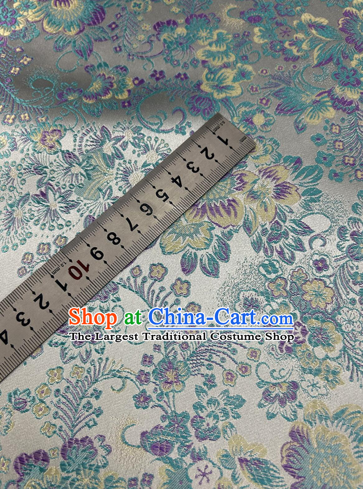 Classical Flowers Pattern Design Satin Drapery Traditional Tang Suit Cheongsam Fabric Chinese White Brocade