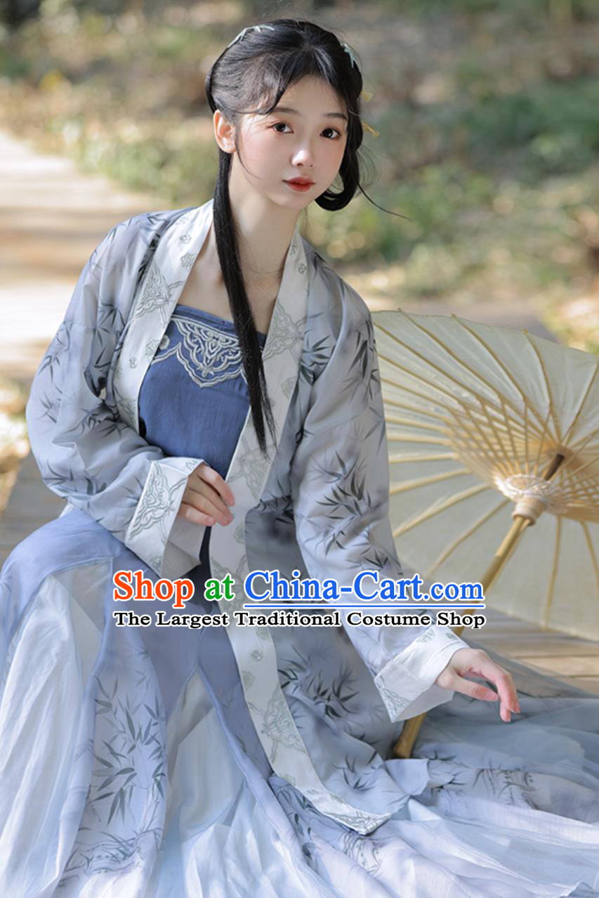 Traditional Chinese Attire Song Dynasty Hanfu Women Long Gown High Waist Skirt Complete Set