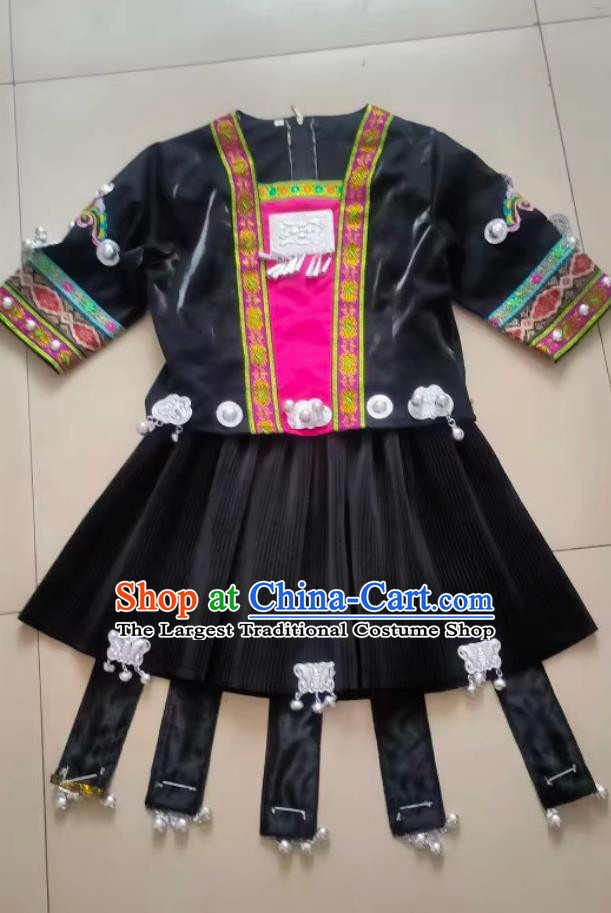 Ethnic Costume Performance Dance Dress Chinese Dong Nationality Golden Pheasant Suit