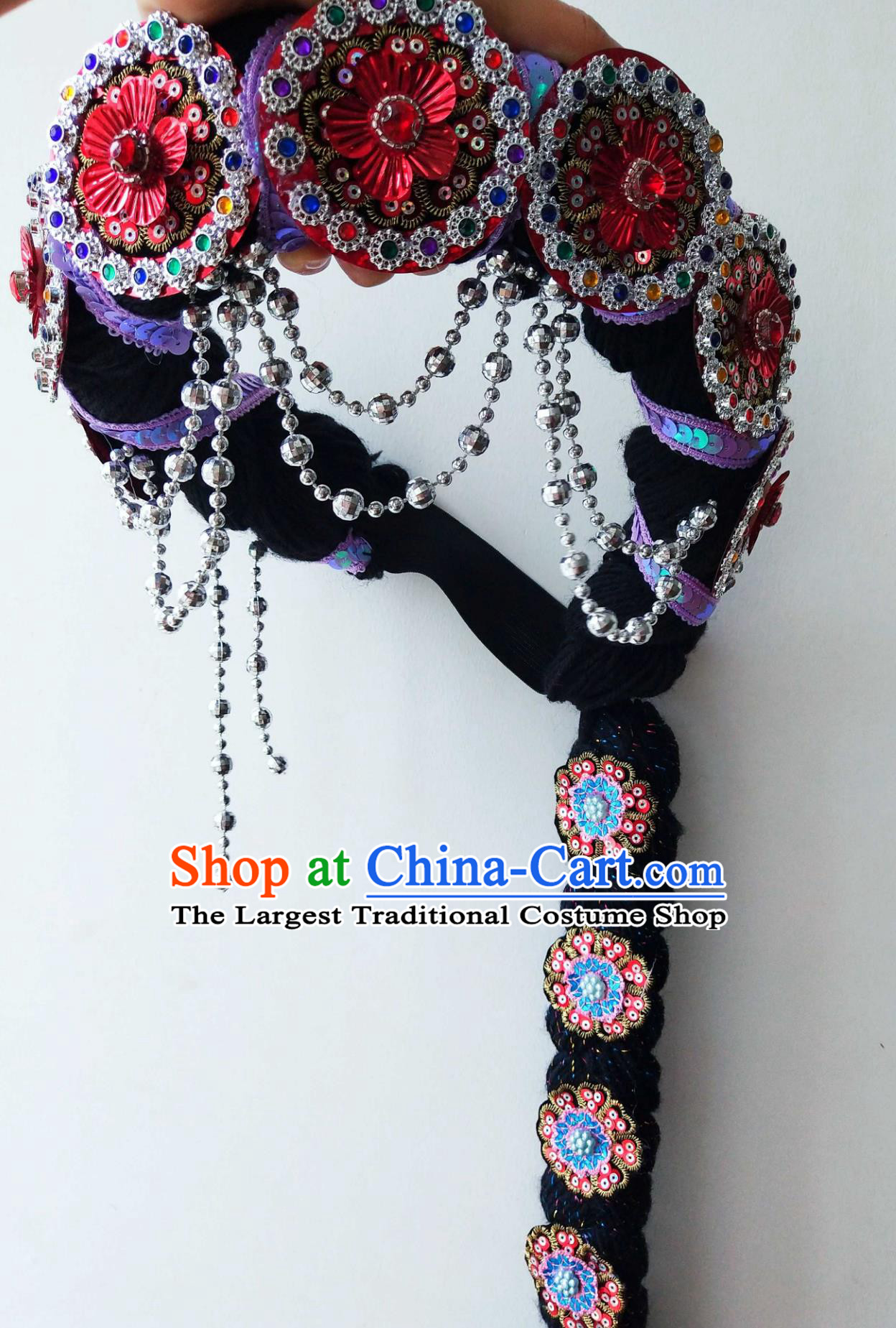 Chinese Dance Accessories Handmade Yunnan Lijiang Ethnic Minority Naxi Headwear