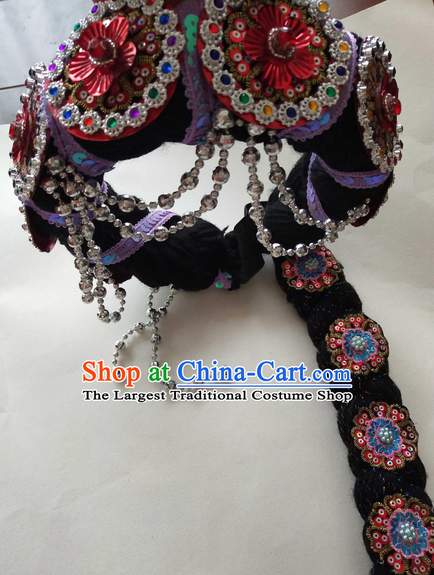 Chinese Dance Accessories Handmade Yunnan Lijiang Ethnic Minority Naxi Headwear