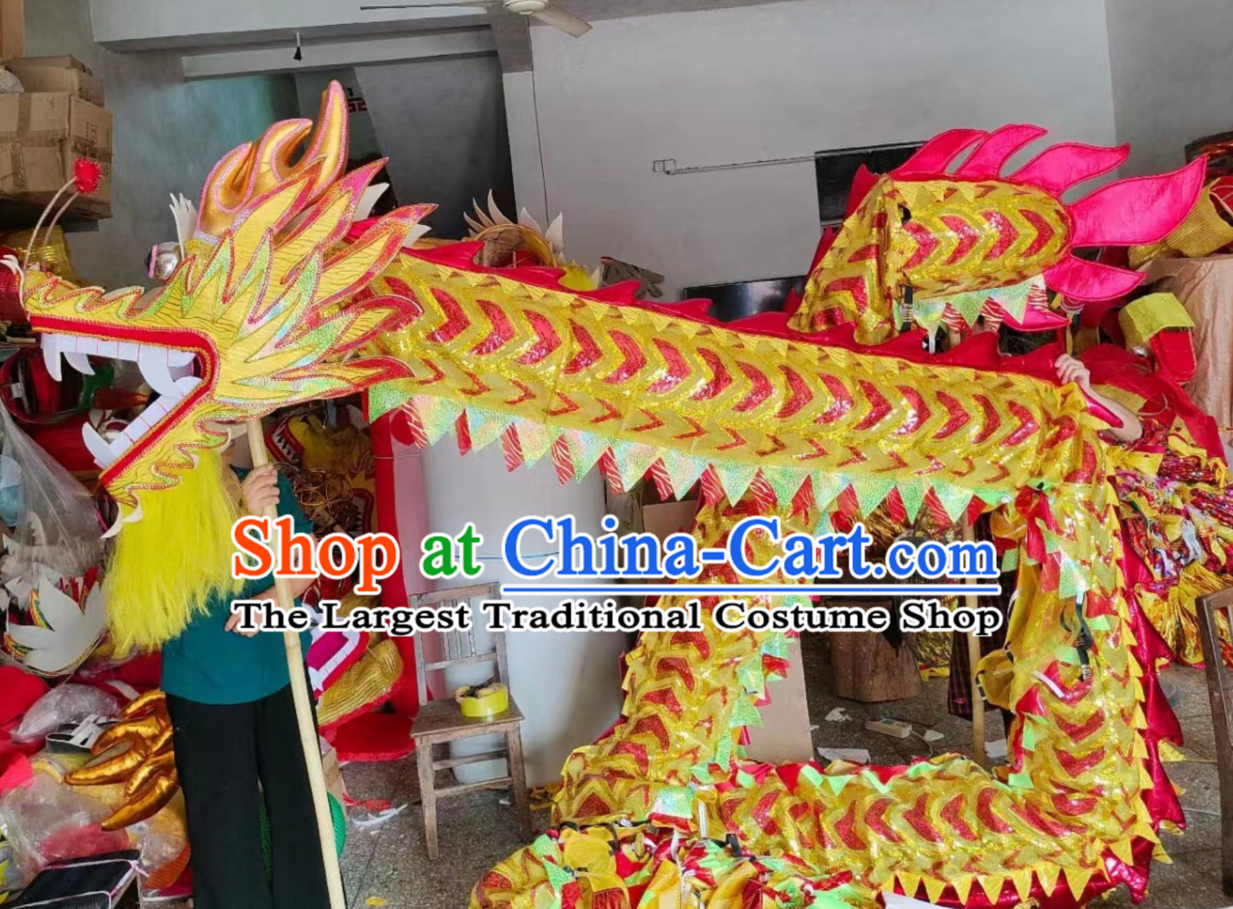 International Competition Net Dragon Standard Dragon Dance Prop Double Layer Mesh 9 Section Net Dragon Equipment Set