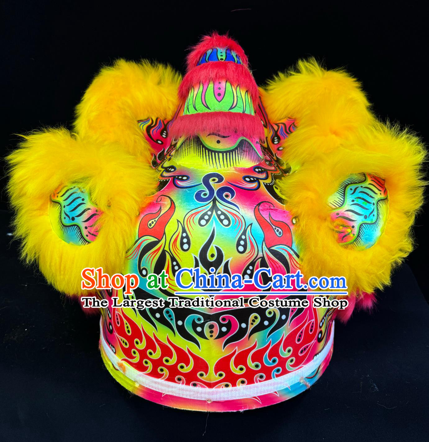 Golden Wool Children Size  Foam Lion Head Chinese Lion Dance Costume Fut San Lion Dance Equipment