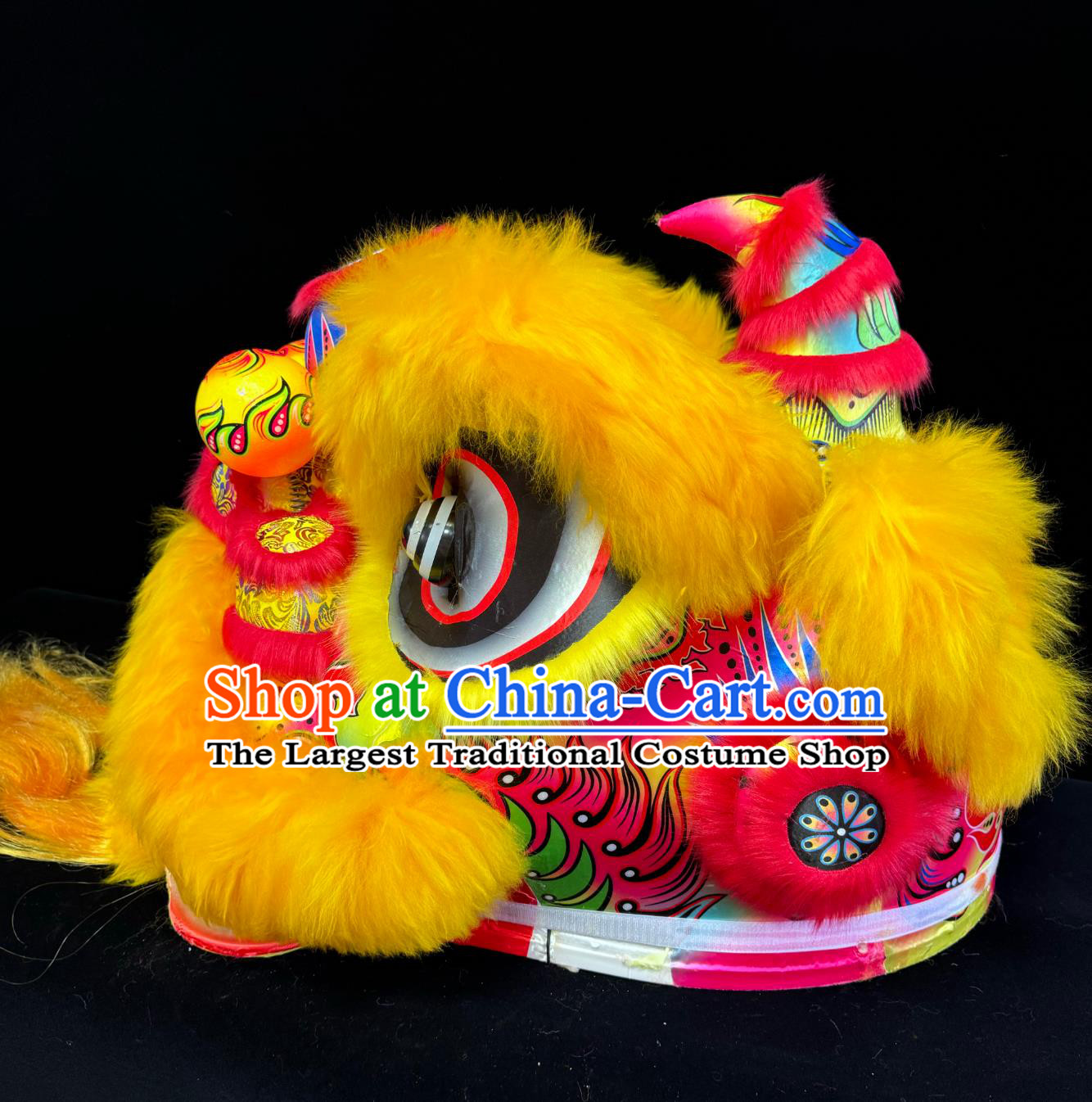 Golden Wool Children Size  Foam Lion Head Chinese Lion Dance Costume Fut San Lion Dance Equipment