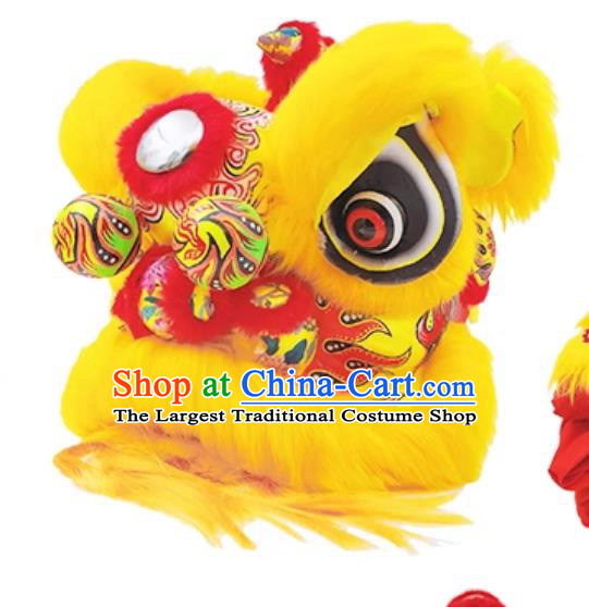 Children Double Lion Dance Costumes  Inch Foam Lion Head Eye Chinese Yellow Fur Awakening Lion Set