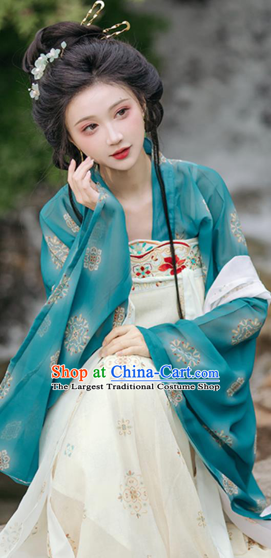 Chinese Replica Traditional Attire Tang Dynasty Hanfu Dress Women High Waist Ruqun