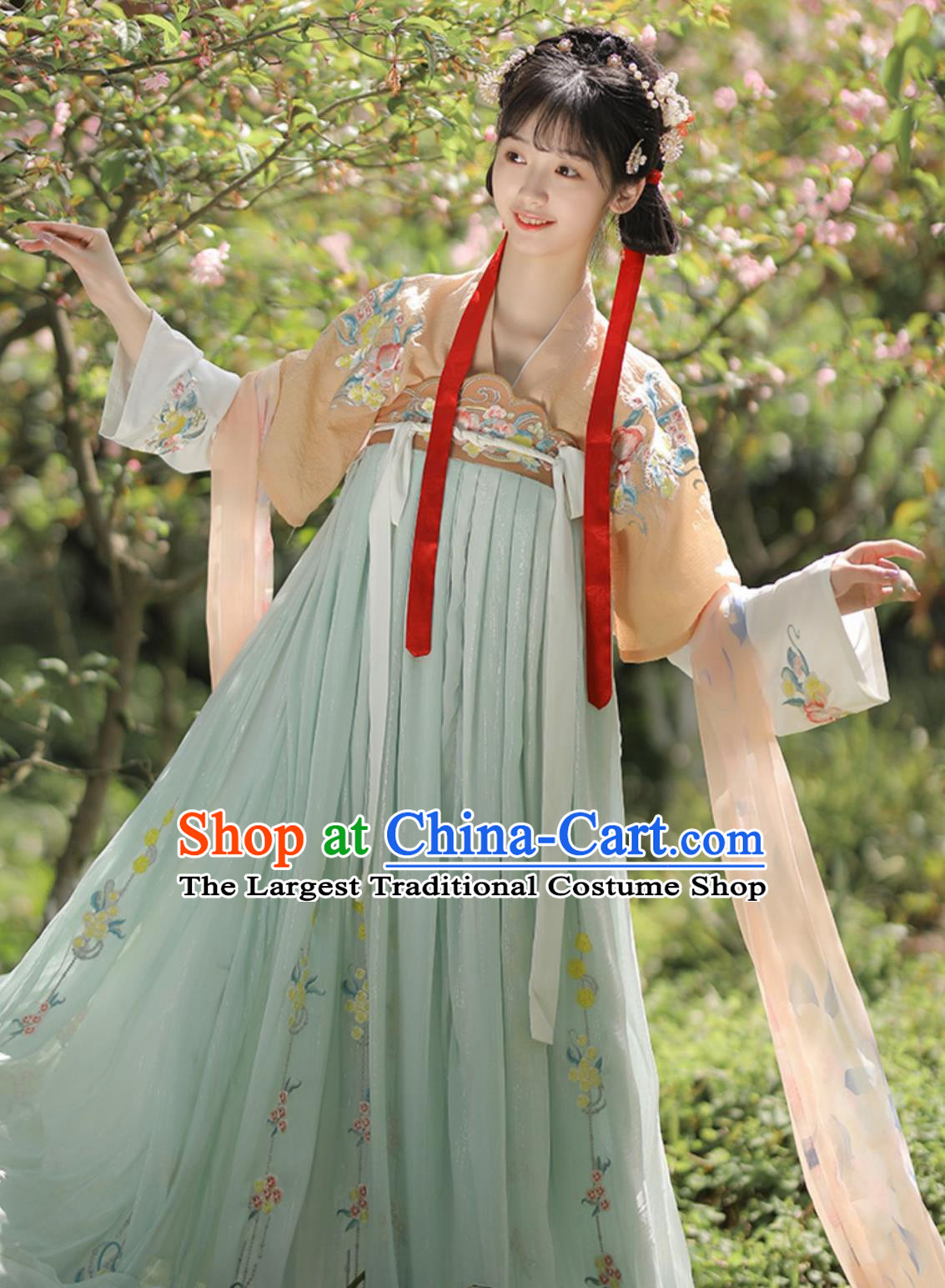 Chinese Qi Xiong Ru Qun Traditional Tang Dynasty Hanfu Ancient Women Costume