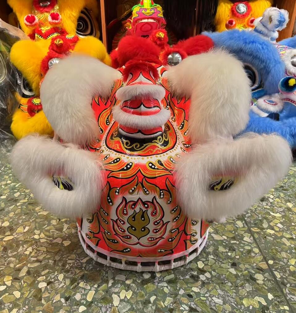 Hand Painted Chinese Dancing Lion Head Traditional Celebration Lion Dance Costumes Complete Set