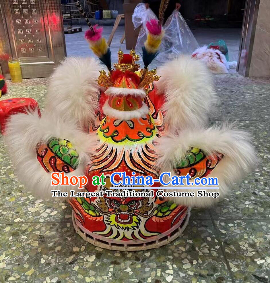 Traditional Celebration Lion Dance Costumes LED Light Eye Chinese Dancing Lion Head Complete Set