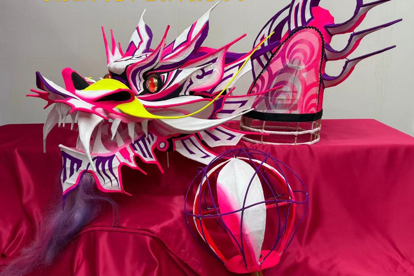 Professional Competition Dragon Dancing Equipment Chinese Parade Dragon Dance Costume Celebration Fluorescent Dragon
