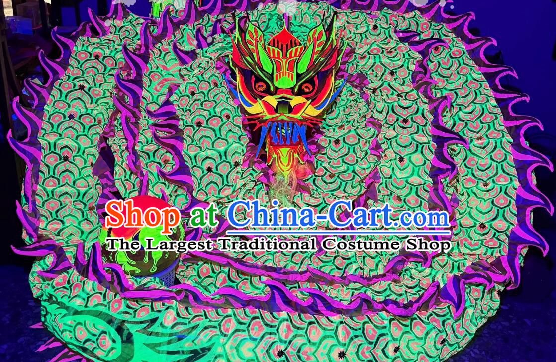 Handmade Celebration Fluorescent Dragon Professional Competition Dragon Dancing Equipment Chinese Parade Dragon Dance Costume