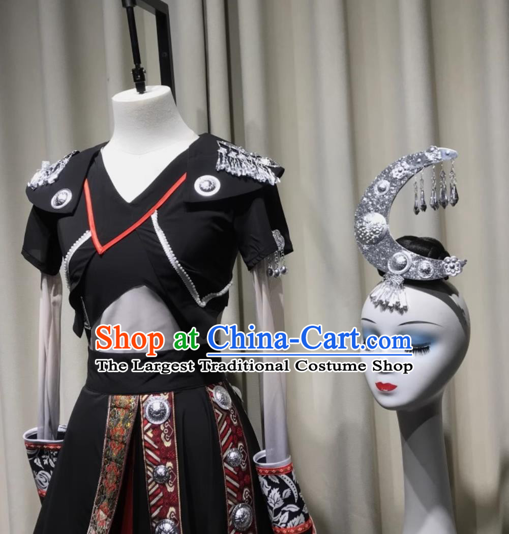 Miao Ethnic Dance Group Performance Clothing Qian Xing Dance Stage Costume Miao Minority Group Dance Outfit