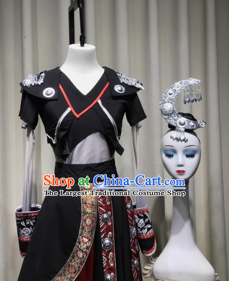 Miao Ethnic Dance Group Performance Clothing Qian Xing Dance Stage Costume Miao Minority Group Dance Outfit