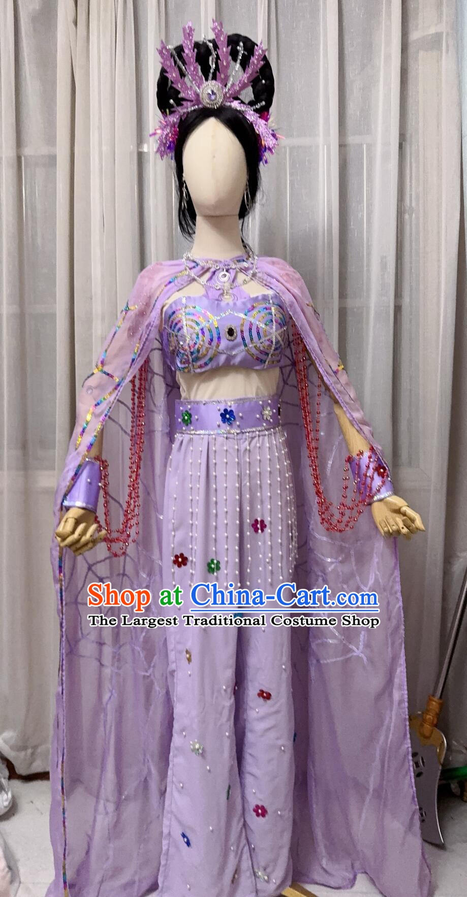 TV Drama Ancient Fairy Clothing  Version Journey To The West Purple Spider Spirit Costume Full Set