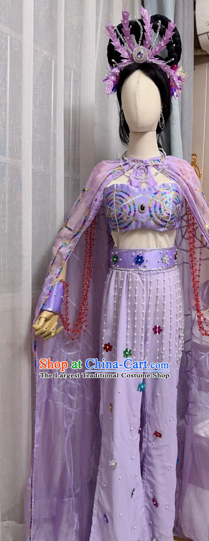 TV Drama Ancient Fairy Clothing  Version Journey To The West Purple Spider Spirit Costume Full Set
