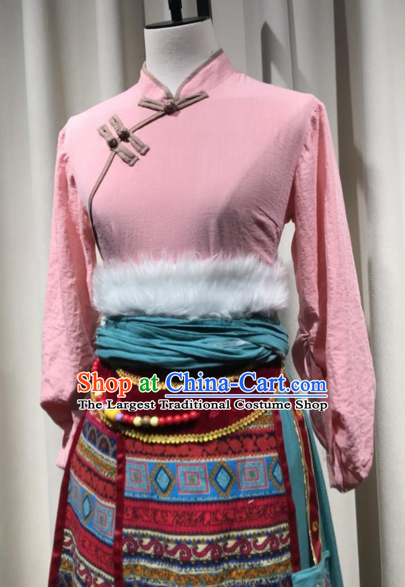 Tibetan Group Dance Repertoire Sowing Spring Clothing Art Exam National Dance Performance Costume Zang Ethnic Dance Costume