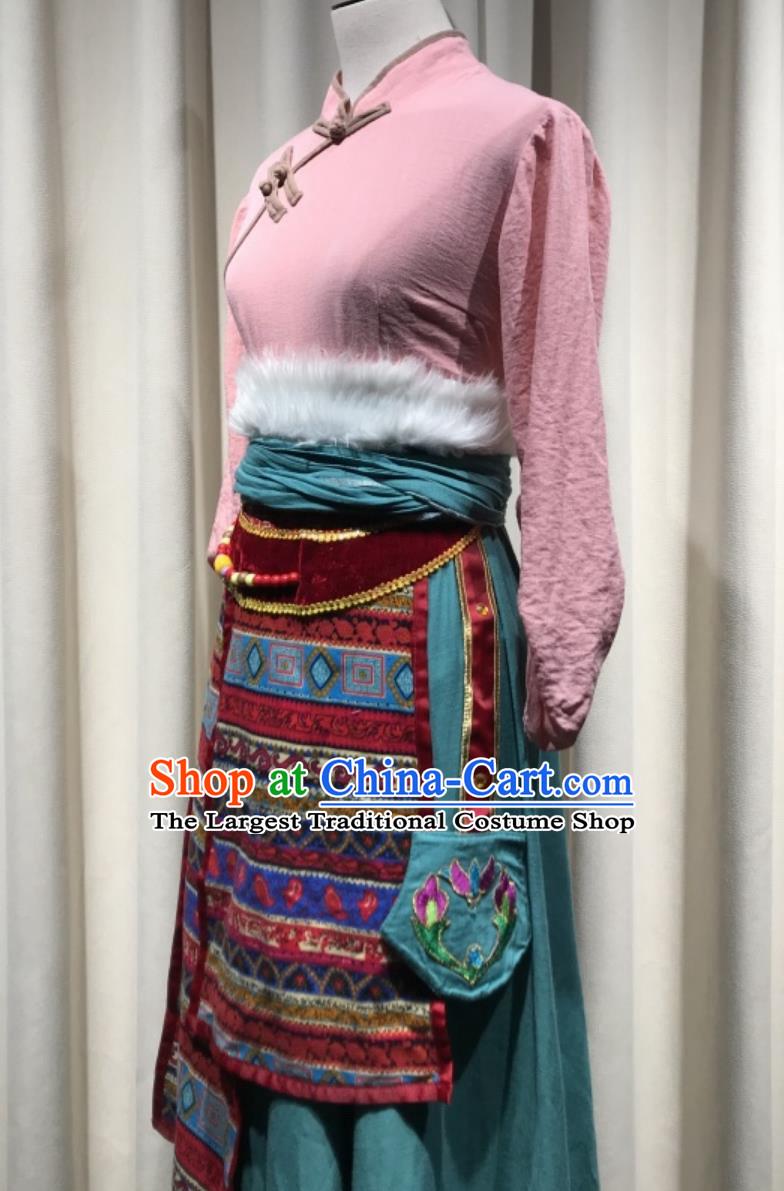 Tibetan Group Dance Repertoire Sowing Spring Clothing Art Exam National Dance Performance Costume Zang Ethnic Dance Costume