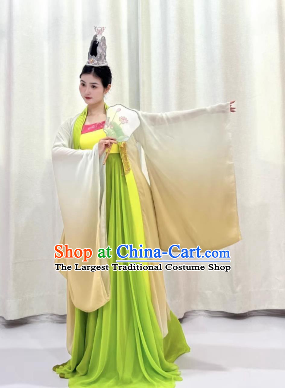 Chinese Female Classical Dance Costume For Moth Ornament And Snowy Willow Repertoire Group Dance Performance Attire Han Tang Dance Dress