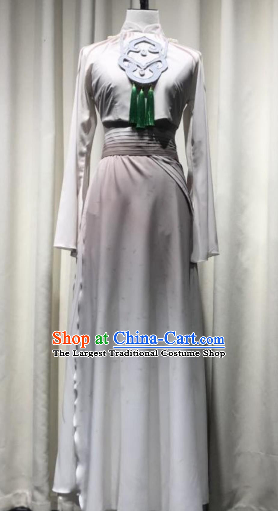 Customized Group Dance Costume Repertoire Jade Bird Fan Dance Attire Classical Chinese Dance Wear