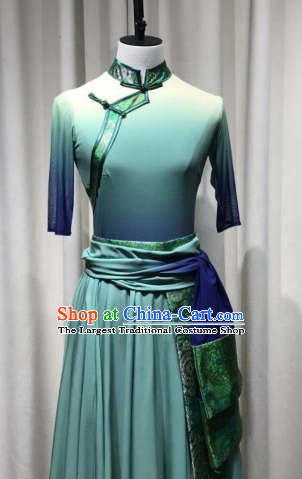 Tibetan Female Folk Dance Costume Zang Nationality Group Dance When Gesang Flowers Bloom Stage Performance Attire Chinese Ethnic Clothing