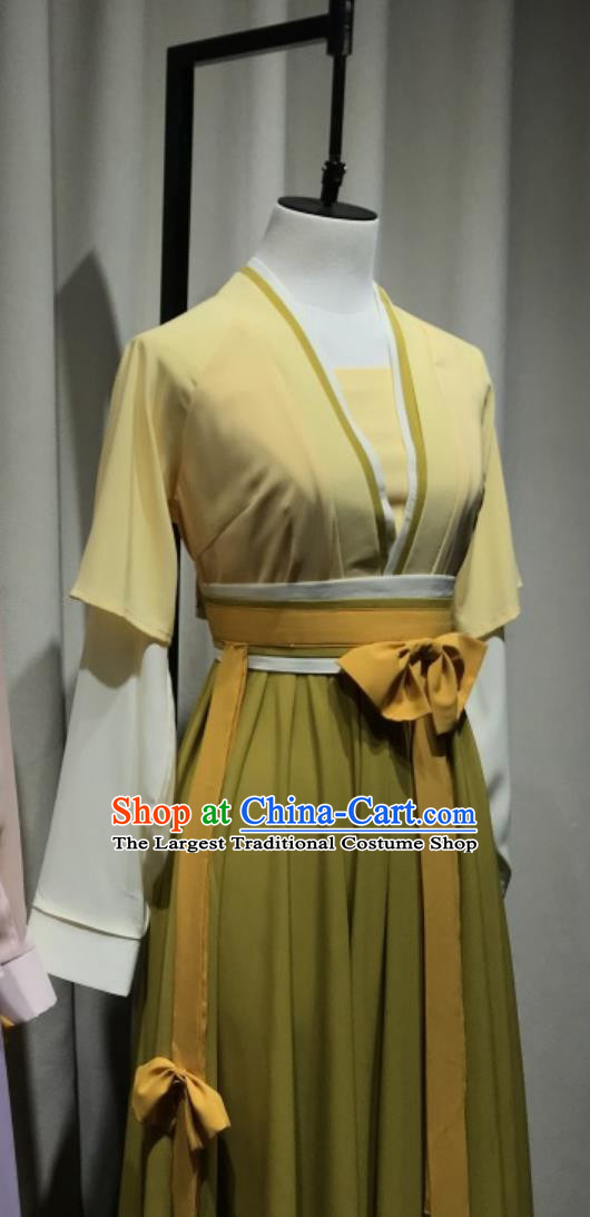 Chinese Style Flowers Bloom In Present Day Dance Costume Classical Hanfu Attire Song Dynasty Women Clothing