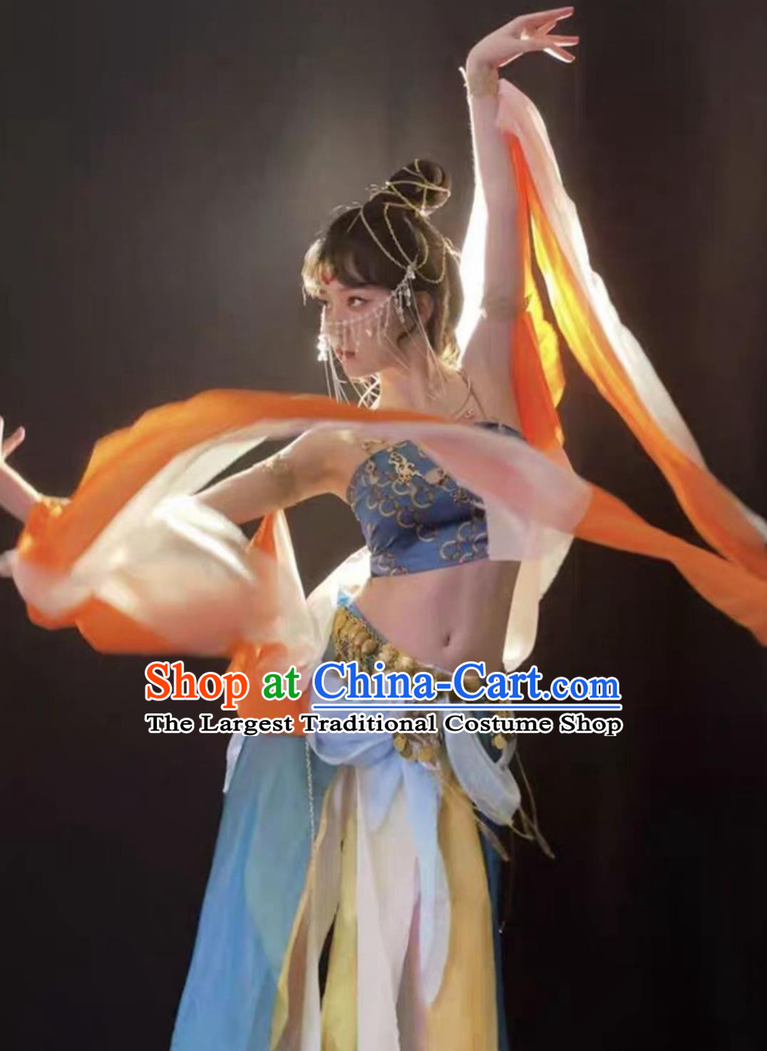 Dunhuang Feitian Hanfu Ancient Ethereal Performance Costume Chinese Style High Slit Dance Dress