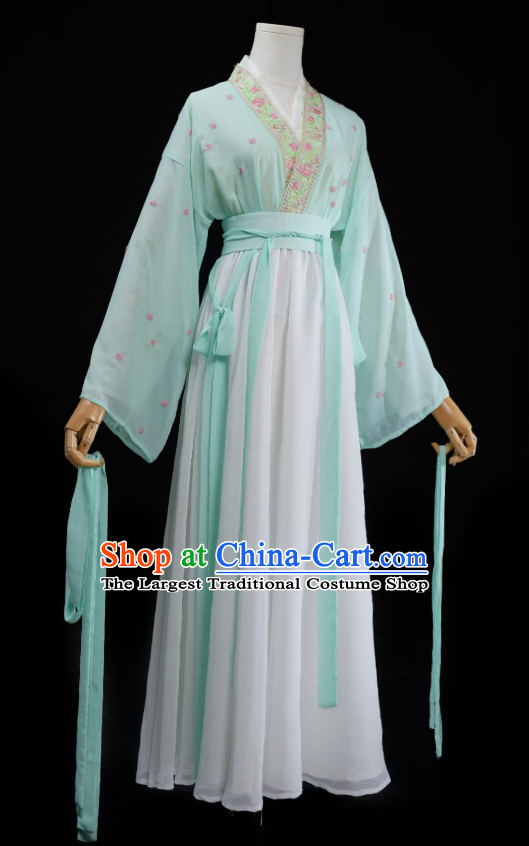 Ju Jingyi Tea Picking Girl Hanfu Dress Green Ancient Chinese Costume Traditional Clothing