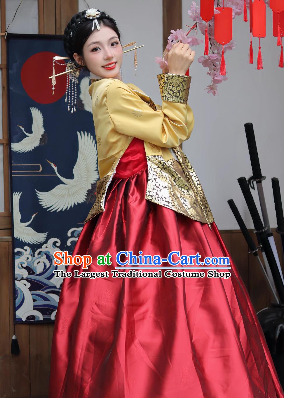 Yanji Princess Hanbok Traditional Korean Ethnic Women Palace Gown Daejanggeum Performance Costume