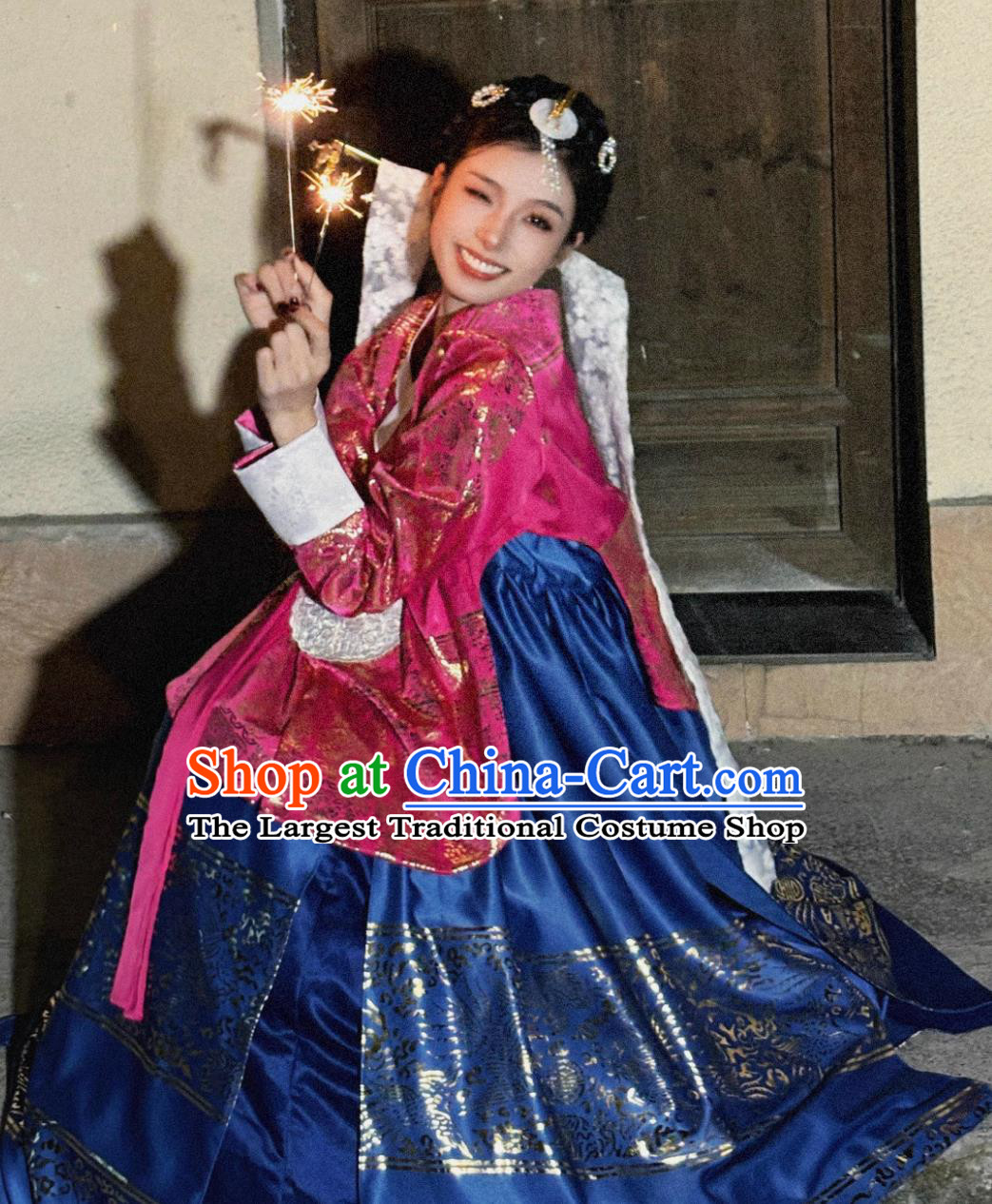 Ancient Style Court Attire Yanji Princess Blouse and Dress Set Korean Palace Hanbok