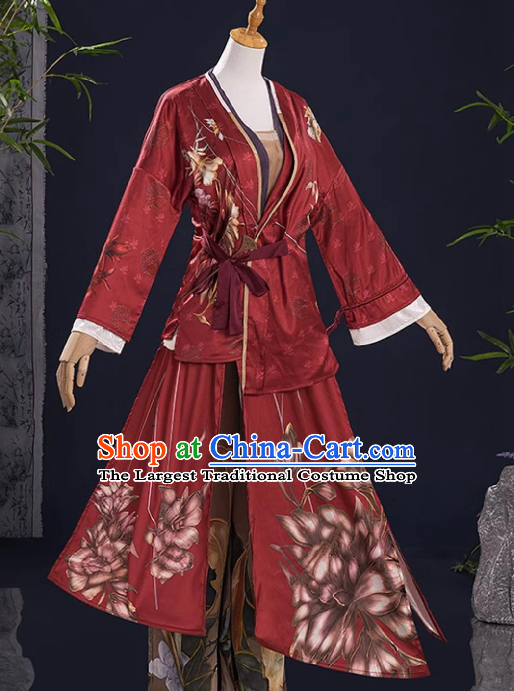 YanYun Sixteen Tones Cosplay Costume Traditional Chinese Red Dress Han Xiang Xun Cosplay Outfit D Anime Clothing