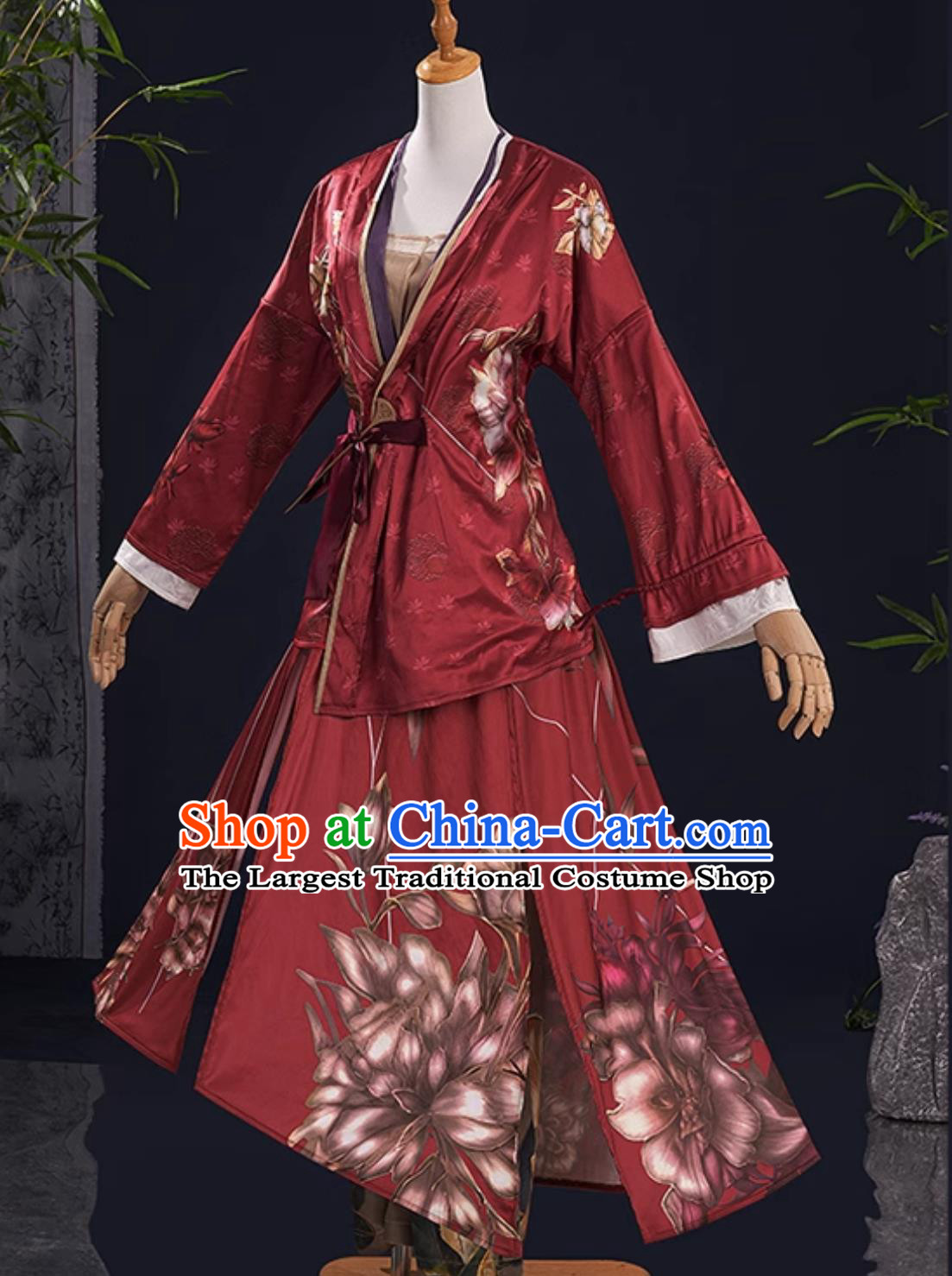 YanYun Sixteen Tones Cosplay Costume Traditional Chinese Red Dress Han Xiang Xun Cosplay Outfit D Anime Clothing
