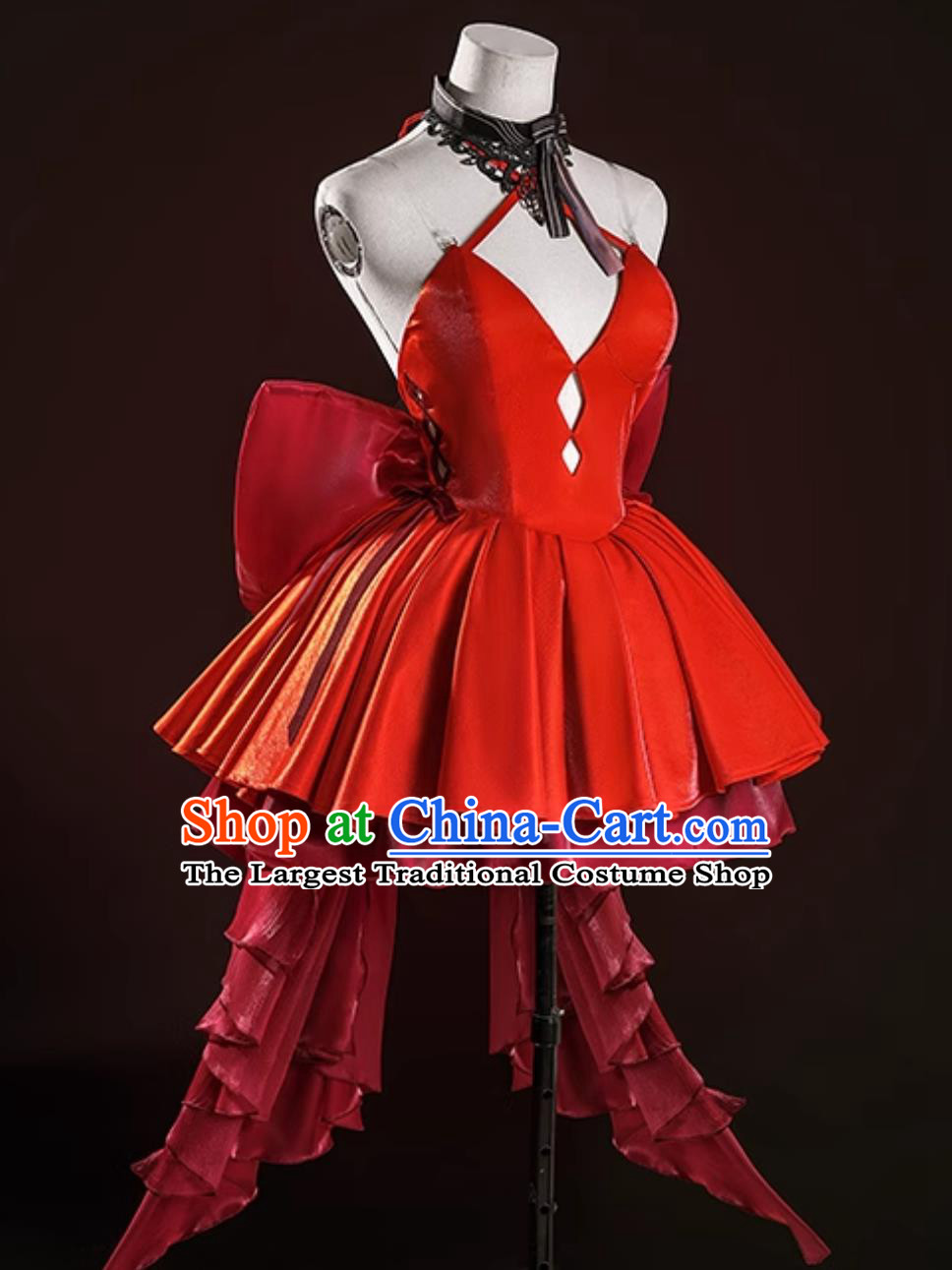 Goddess Of Victory NIKKE Collaboration EVA Asuka Cosplay Costume Red Full Dress Anime Female Outfit