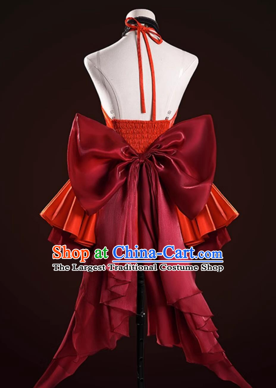 Goddess Of Victory NIKKE Collaboration EVA Asuka Cosplay Costume Red Full Dress Anime Female Outfit