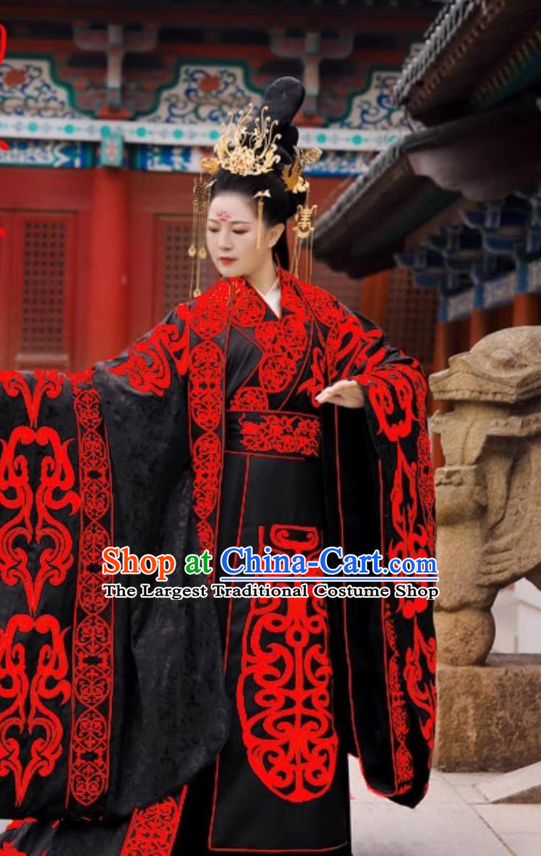 Ancient Bride and Groom Clothing Zhou Dynasty Hanfu Chinese Wedding Gown Embroidered Costumes Set