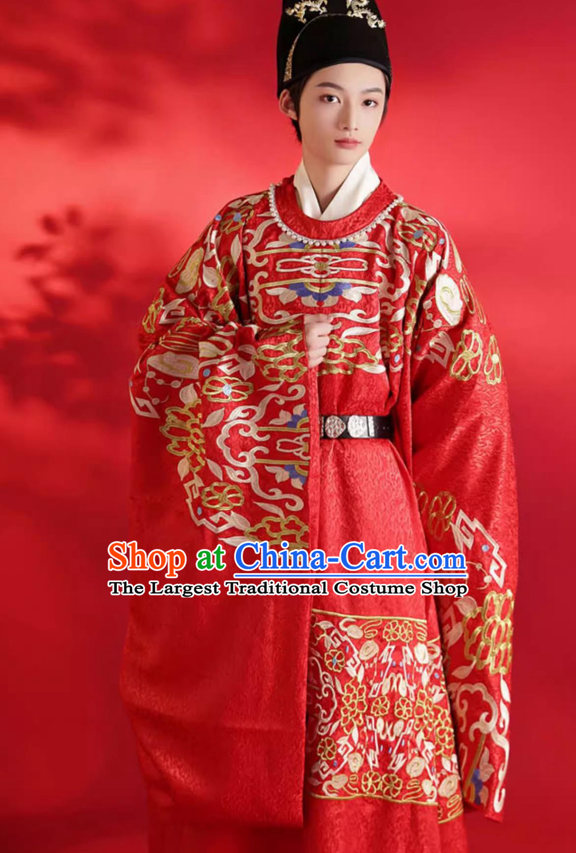 Chinese Hanfu Wedding Attires Traditional Ming Dynasty Embroidered Gowns Couple Complete Set
