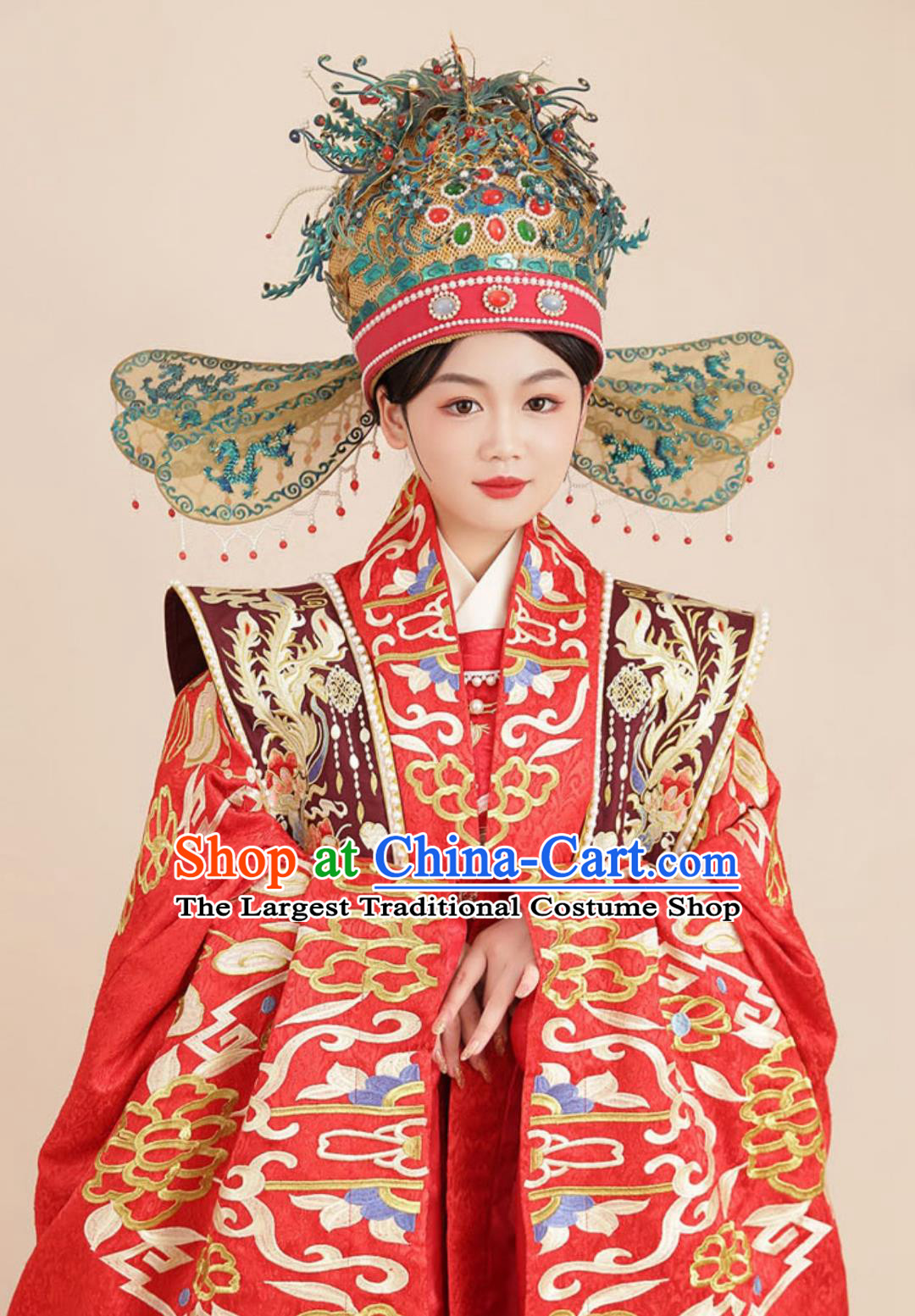 Chinese Hanfu Wedding Attires Traditional Ming Dynasty Embroidered Gowns Couple Complete Set
