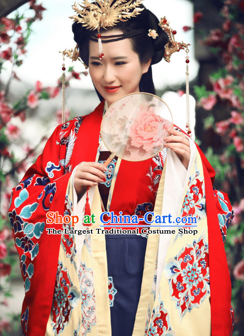 Tang Dynasty Hanfu Training Wedding Dress Ancient Chinese Bride Attire Embroidered Ceremonial Costume