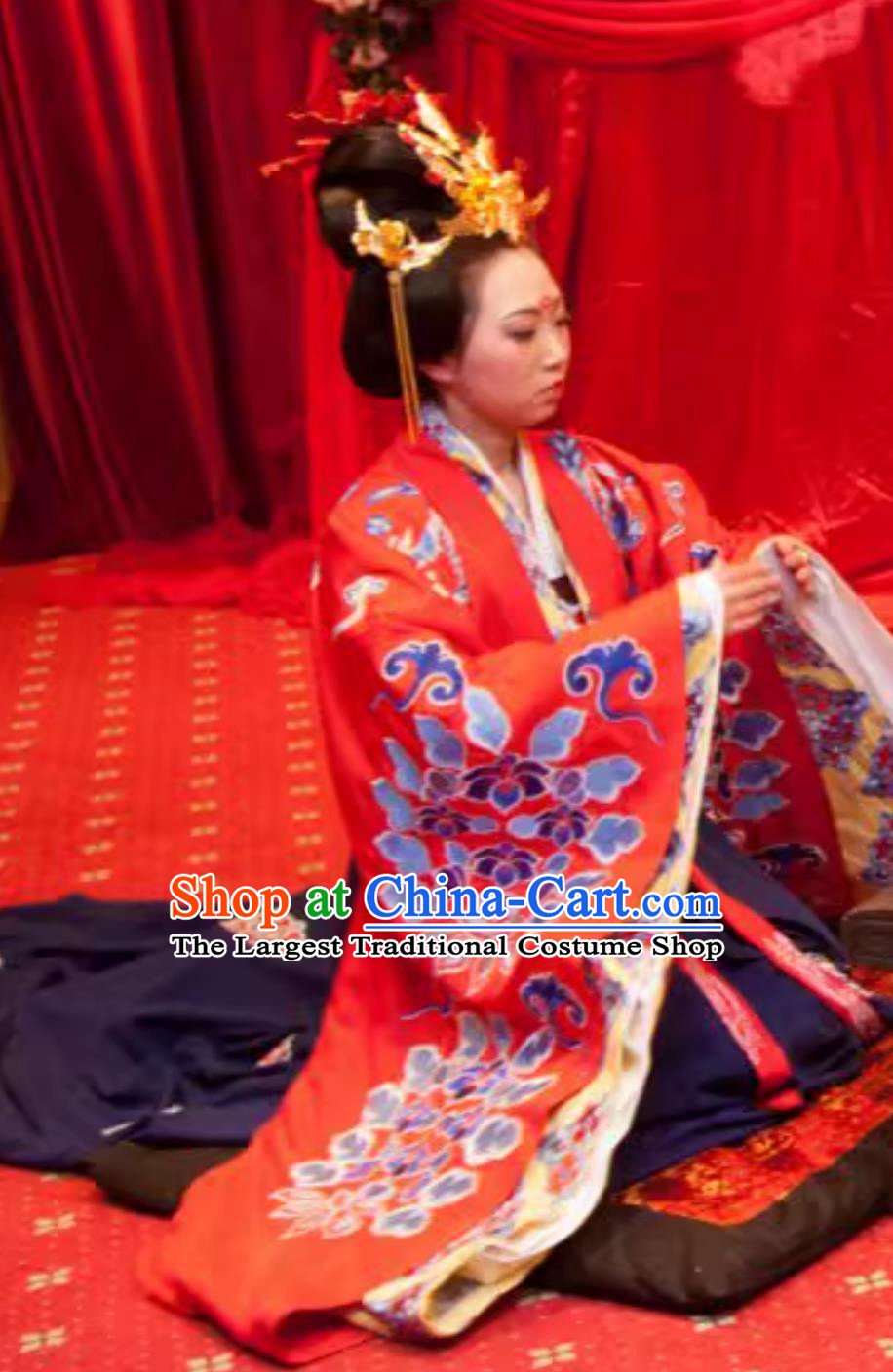 Tang Dynasty Hanfu Training Wedding Dress Ancient Chinese Bride Attire Embroidered Ceremonial Costume