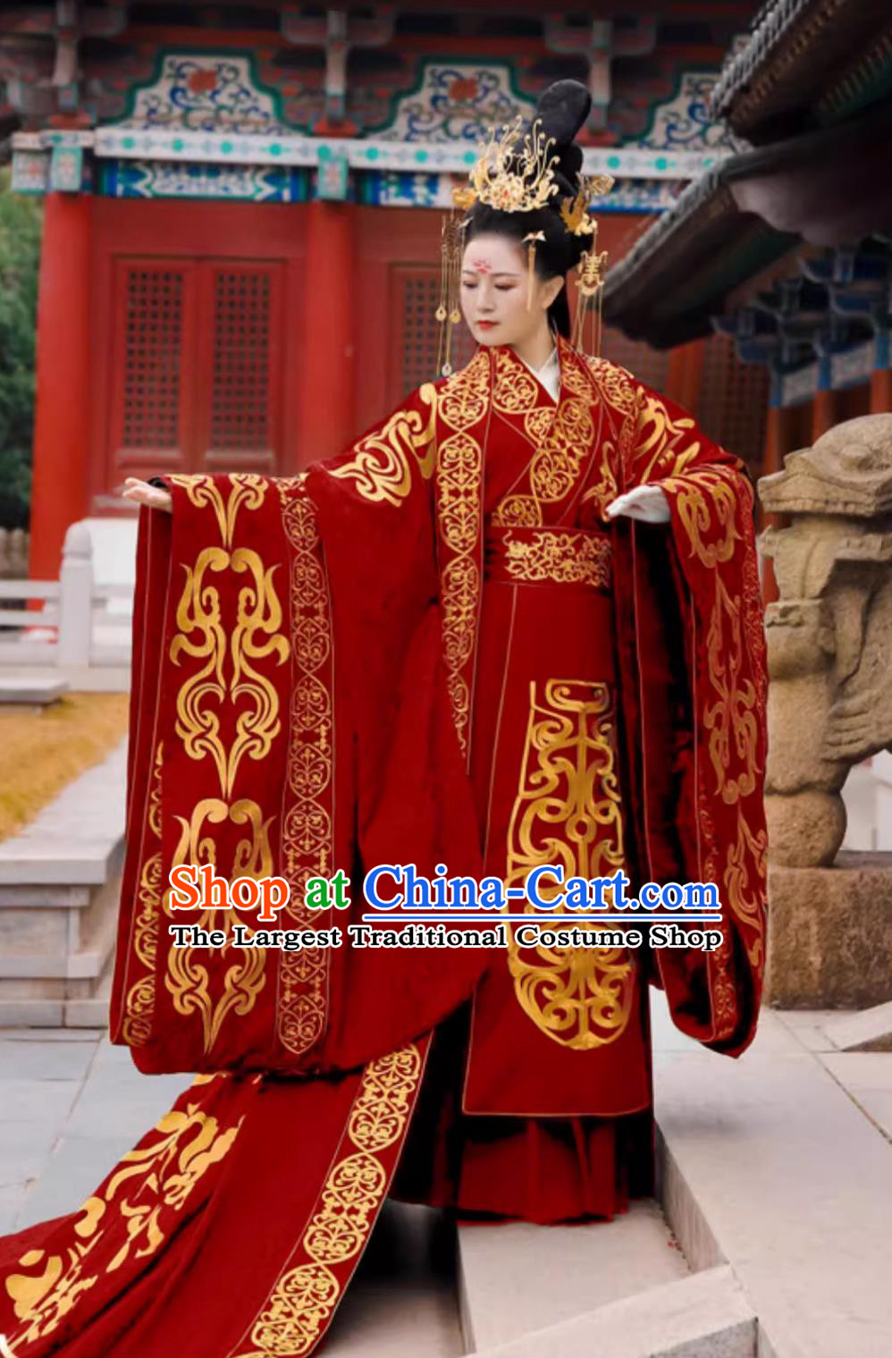 Zhou Dynasty Hanfu Chinese Wedding Gown Embroidered Costumes Ancient Bride and Groom Clothing Set