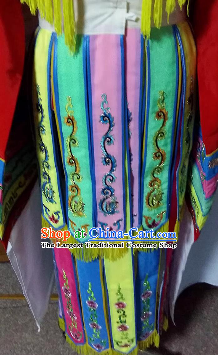Chinese Peking Opera Hua Tan Costume Colorful Palace Princess Gown Ancient Empress Ribbon Dress