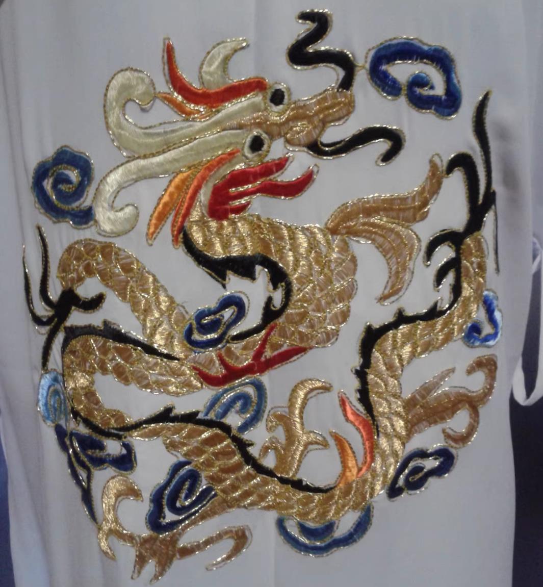 Chinese Opera Xiaosheng Dragon Robe Gold Thread Embroidery Python Robe Official Gown