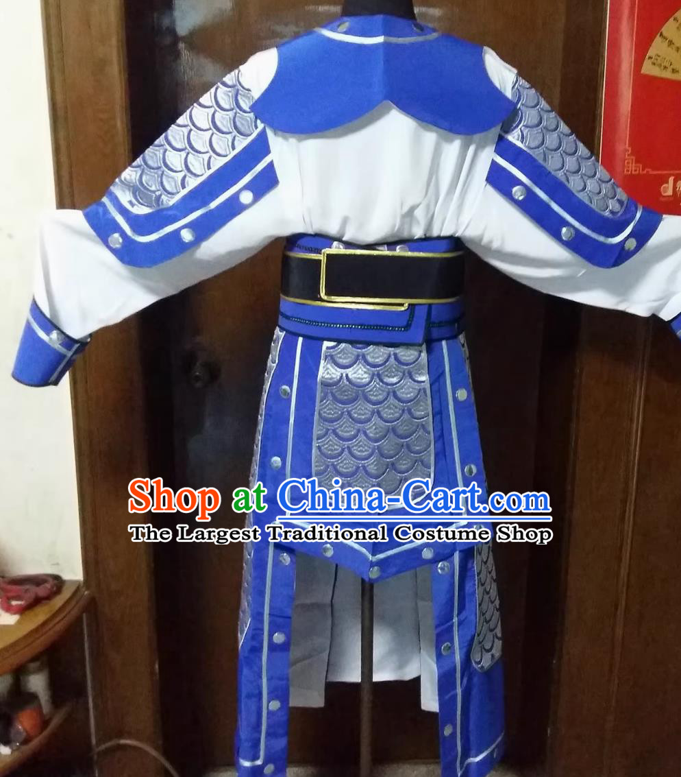 Xiaosheng Yang Zongbao Armor Royal Blue Improved General Kao Chinese Peking Opera Costume Warrior